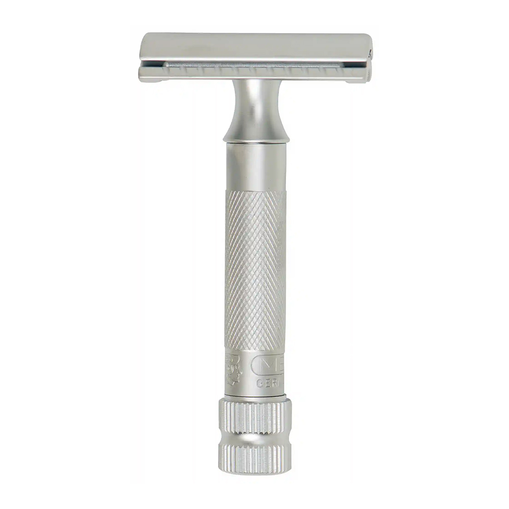 Aparat de ras safety razor cu cap cu pieptene închis Merkur 34C Matt Chrome